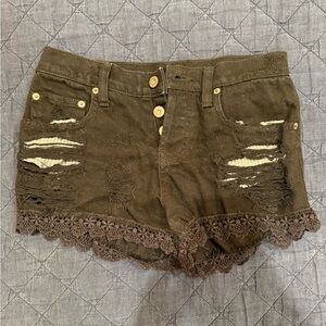 Stylish black Lace Trim Women Shorts